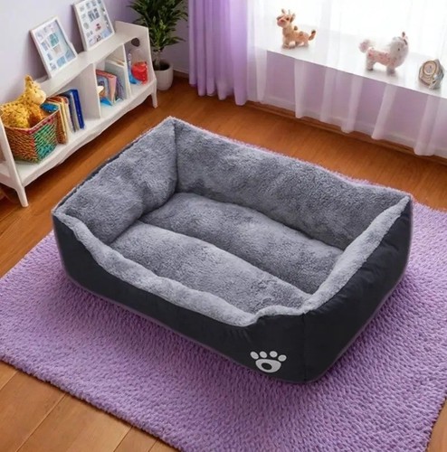 Black dog bed plush - dog,