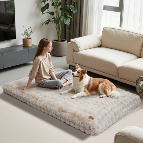 Plush dog bed pet sleeping - dog, mat